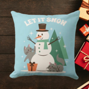 Laissez tomber la neige   Coussin de jetée hiverna