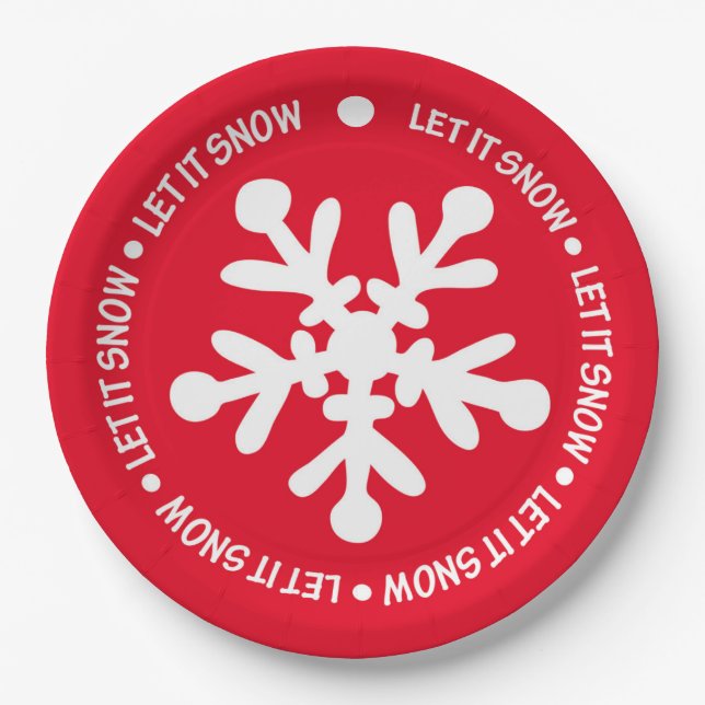 Laissez tomber la neige Flocon de neige Assiette e (Devant)