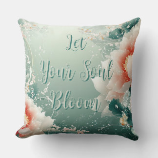 Laissez Votre Âme Fleurir Floral Lancer Oreiller