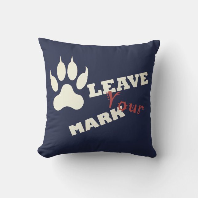 Laissez votre Empreinte de patte Mark Lion Coussin (Recto)