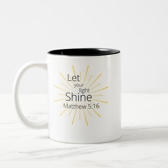 Laissez Votre Lumière Briller Matthieu 5:16 Mug (Gauche)