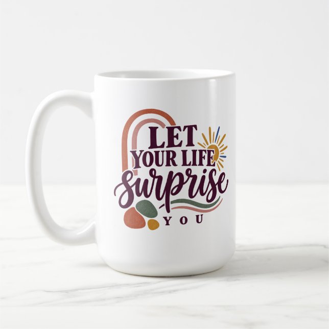 Laissez Votre Vie Vous Surprendre Mug Moderne Boho (Gauche)