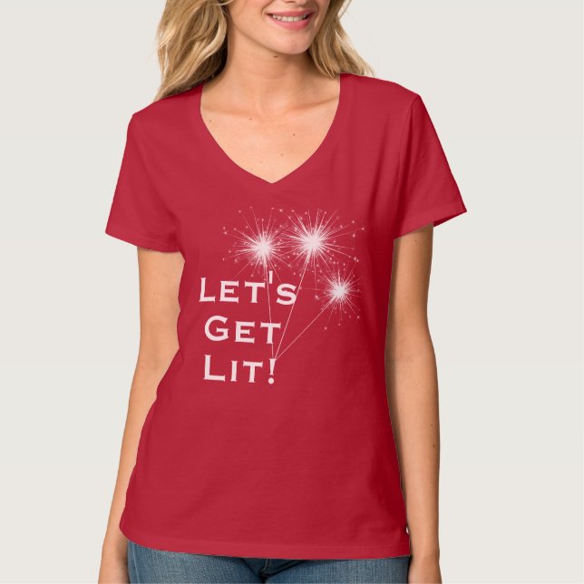 Laissons-nous ! T-shirt 4 juillet avec Sparklers (Devant)