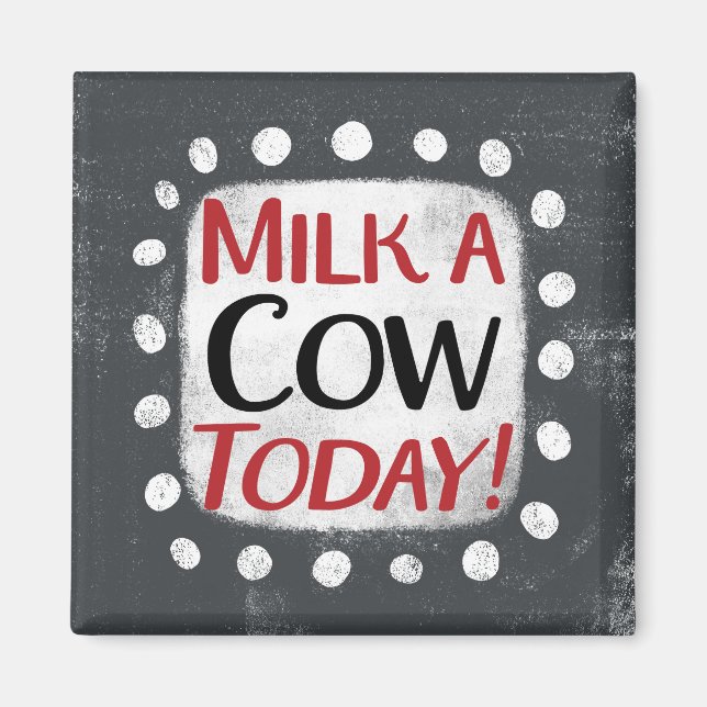Lait A Vache Aujourd'Hui Aimant Réfrigérateur (Devant)