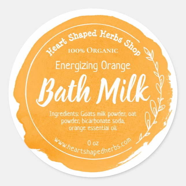 Lait de bain personnalisable Étiquette Entreprise  (Devant)