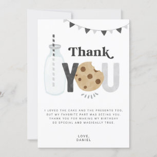 Lait et biscuits Carte de remerciements d'annivers