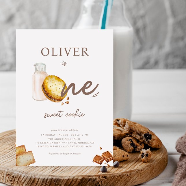 Lait et biscuits Invitation à la fête d'anniversai (Créateur téléchargé)