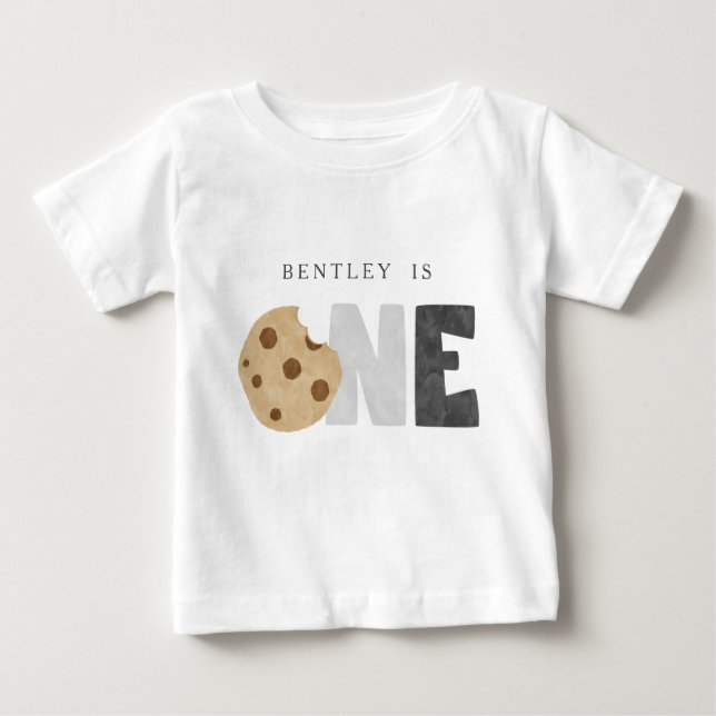 Lait et biscuits Premier anniversaire T-shirt bébé (Devant)