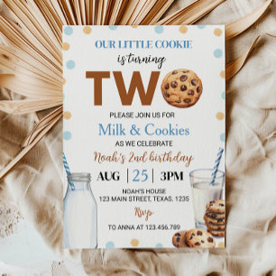 Lait Et Cookies Boy Invitation Anniversaire