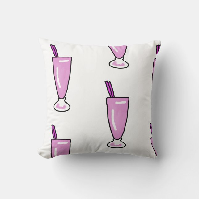 Lait rose avec coussin d'illustration paille (Recto)
