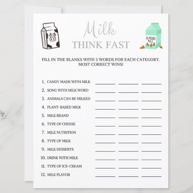 Lait Think Fast Jeu (Devant)