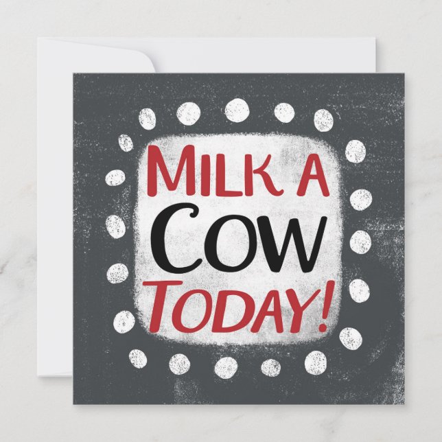 Lait Une Vache Carte de voeux d'aujourd'hui (Devant)