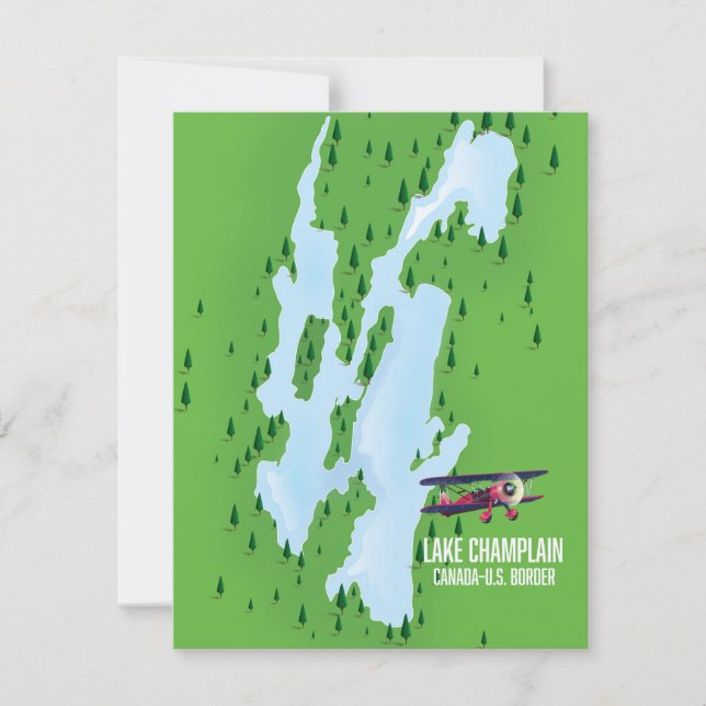 Lake Champlain USA Carte du Canada (Devant)