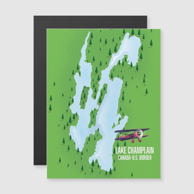 Lake Champlain USA Carte du Canada (Devant / Derrière)