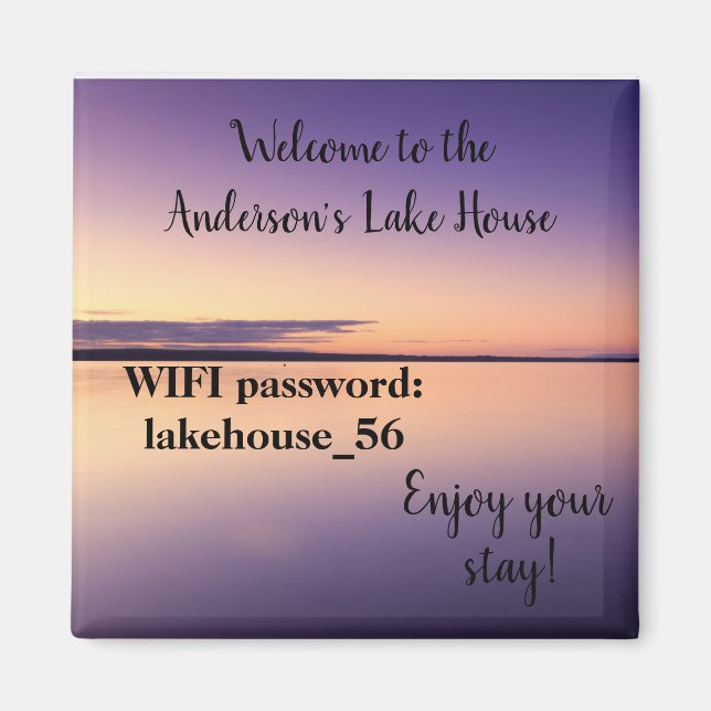 Lake House Magnet Vacances Location Wifi Mot de pa (Devant)
