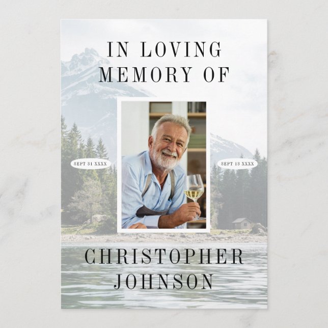 Lake Mountain Photo Programme funéraire de 2 pages (Devant)