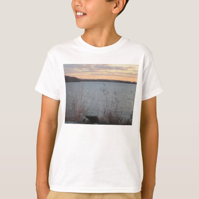 Lake Shore Sunset Kids T-shirt Basic (Devant)