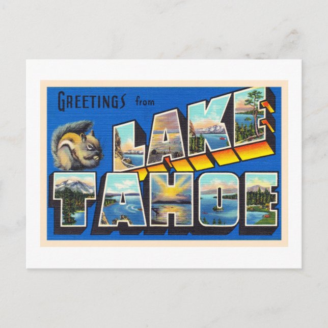 Lake Tahoe California CA Grande Lettre Carte posta (Devant)