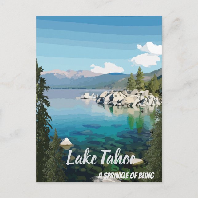 Lake Tahoe Une arrosage Carte postale California & (Devant)