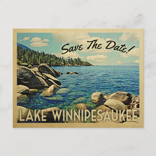 Lake Winnipesaukee Enregistrer La Date Carte Posta (Devant)