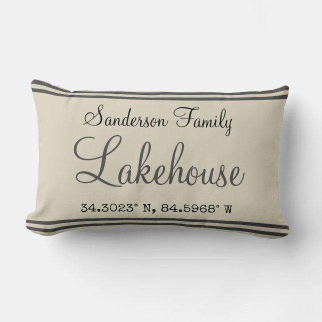 lakehouse Nom de famille Lumbar Coussin (Recto)