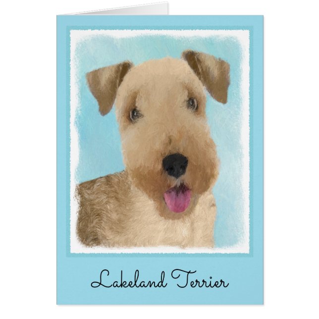 Lakeland Terrier Peinture - Cute Original Chien Ar (Devant)
