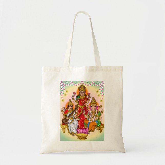 Lakshmi Saraswati Ganesha Tote Bag (Devant)