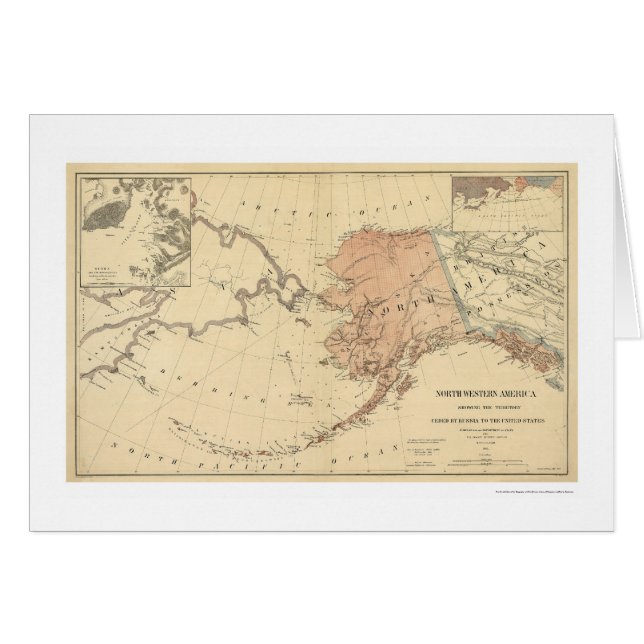 L'Alaska a cédé par la carte 1867 de la Russie (Devant horizontal)