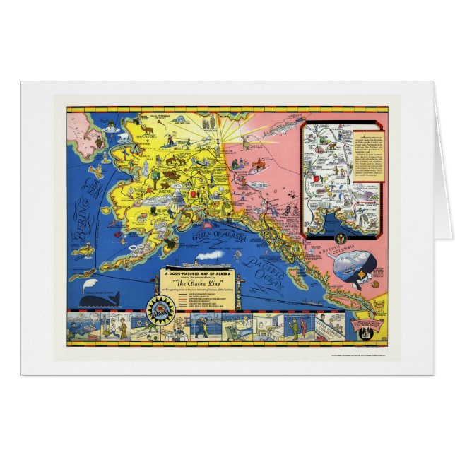 L'Alaska - ligne de paquebot carte 1934 (Devant horizontal)