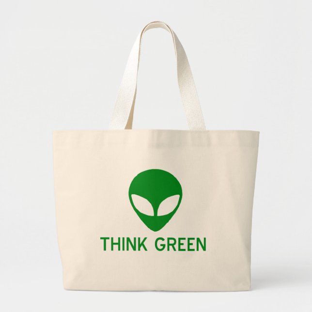L'alien pensent le sac fourre-tout vert (Devant)