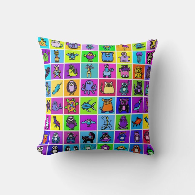 "l'alphabet book" & pingouins coussin - carré (Recto)