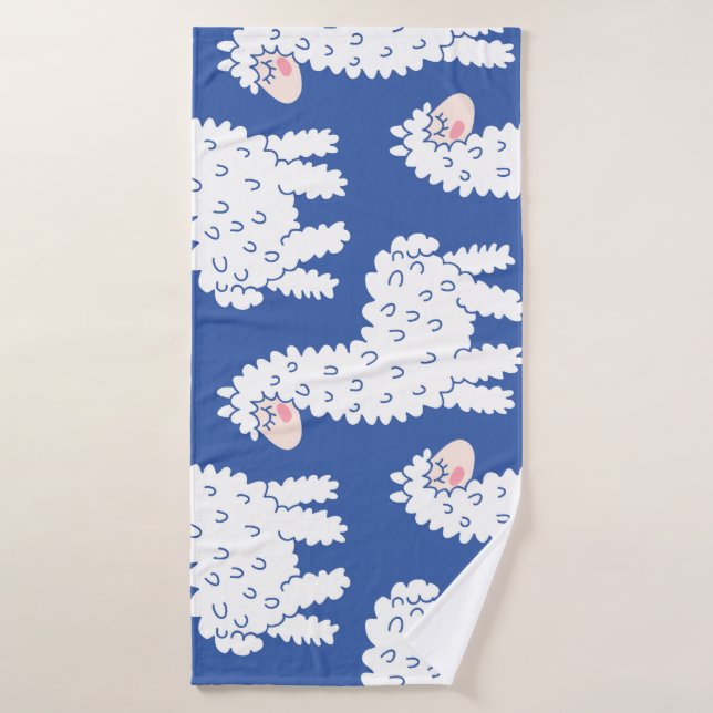 Lama alpaca, motif vintage (Serviette de bain)