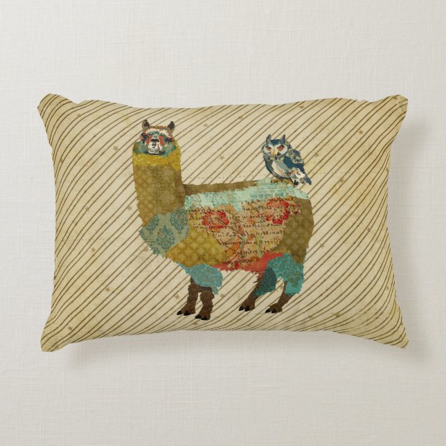 Lama d'or et coussin bleu de hibou (Devant)