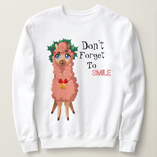 lama en Sweatshirt de Noël (Design devant)