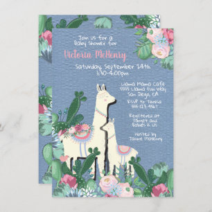 lama momma Fiesta invitations à la douche bébé
