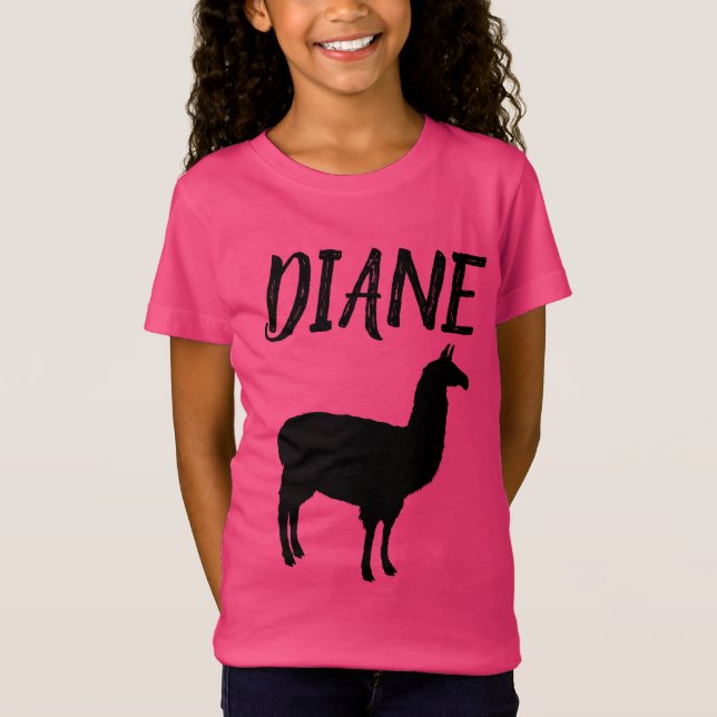 LAMA PERSONNALISÉE FILLES T-shirts roses (Devant)