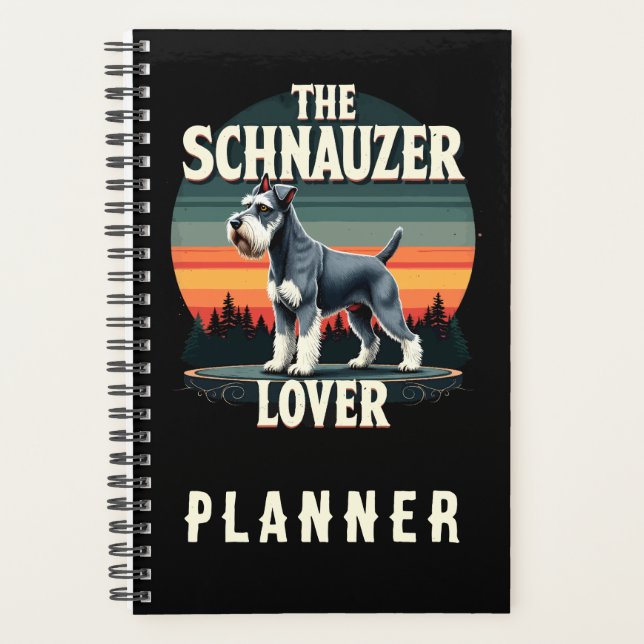 L'Amant de Schnauzer - Conception rétro de chien (Devant)