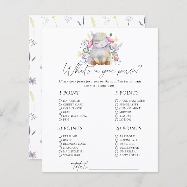 Lamb - Ce qui est dans votre sac à main (Devant / Derrière)