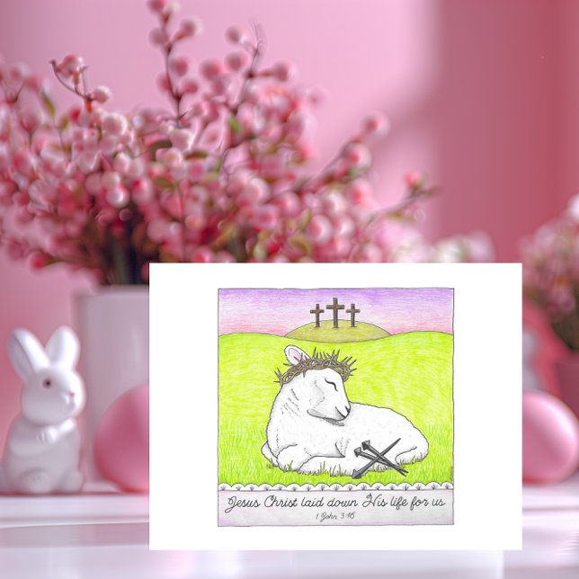 Lamb Crown of Thorns Carte postale Inspirative (Créateur téléchargé)