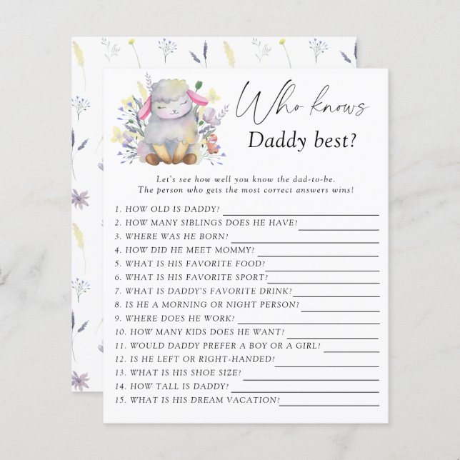 Lamb - Qui connaît papa meilleur jeu (Devant / Derrière)