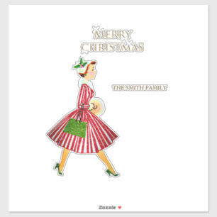 Lame rétro et autocollant de Noël