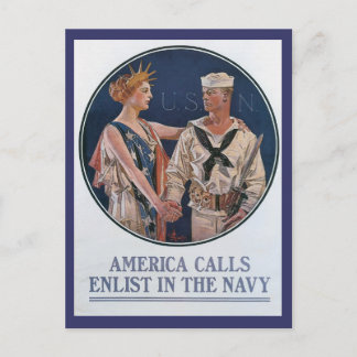 L'Amérique appelle carte postale de la Seconde Gue