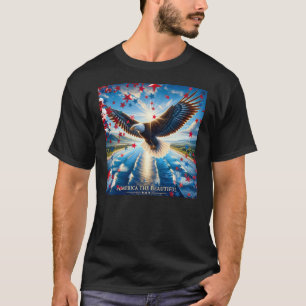 L'Amérique le beau drapeau d'aigle USA T-shirt