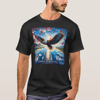 L'Amérique le beau drapeau d'aigle USA T-shirt
