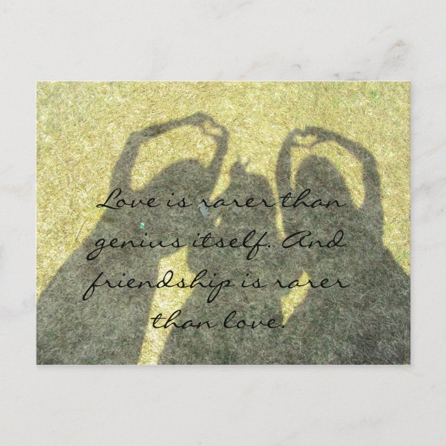L'amitié est rare que l'amour Carte postale (Devant)