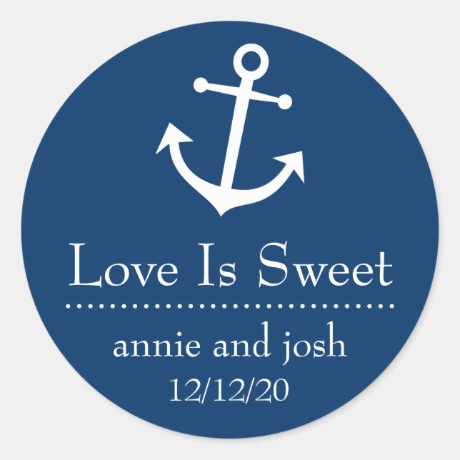 L'Amour Ancre Bateau Est Étiquette Doux (Bleu Fonc (Devant)