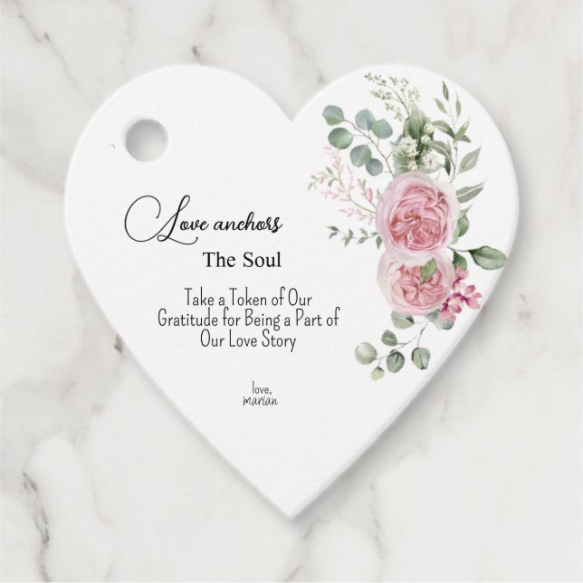 L'amour ancre l'âme Étiquette de faveur de mariage (Devant)
