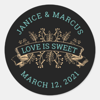 L'amour botanique est des stickers sucrés