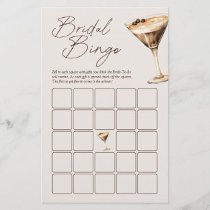 L'amour brasse Espresso Martini jeu de bingo nupti