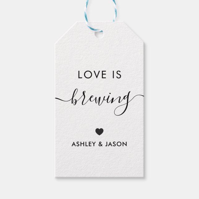 L'amour brasse, étiquette cadeau café, Kraft Favor (Devant)